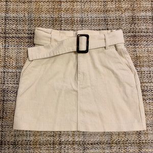 Zara white corduroy mini skirt
